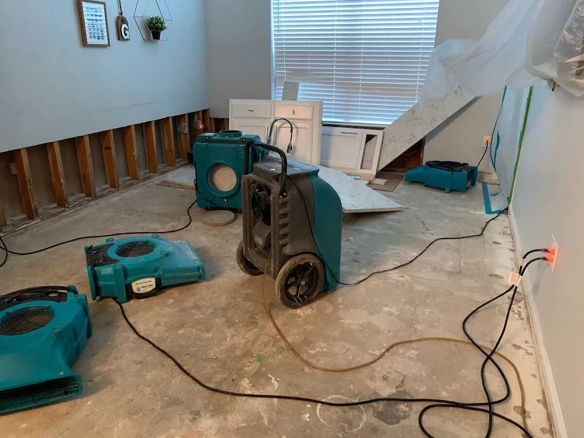 Dehumidifier in flood-cut room for Water Damage Restoration in Daytona Beach